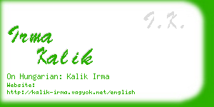 irma kalik business card